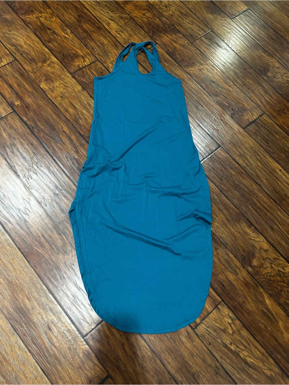 Sleeveless Teal Racerback Midi Dress